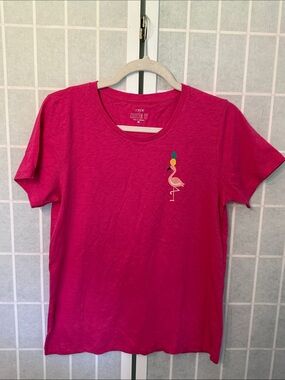 J. Crew Hot Pink Flamingo Collector Tee Size M